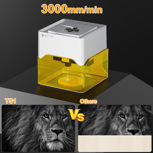 TWOTREES TS1 Mini Min Laser Marking Portable Wood Carving Machine for Leaves, Wood Boards, Aluminum Name Cards, Engraving