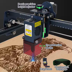 Automatic 3D Diode Laser Engraving Machine Wood Stone Leather Paper Rubber MDF Acrylic Plywood Stainless Steel Glass DXF New