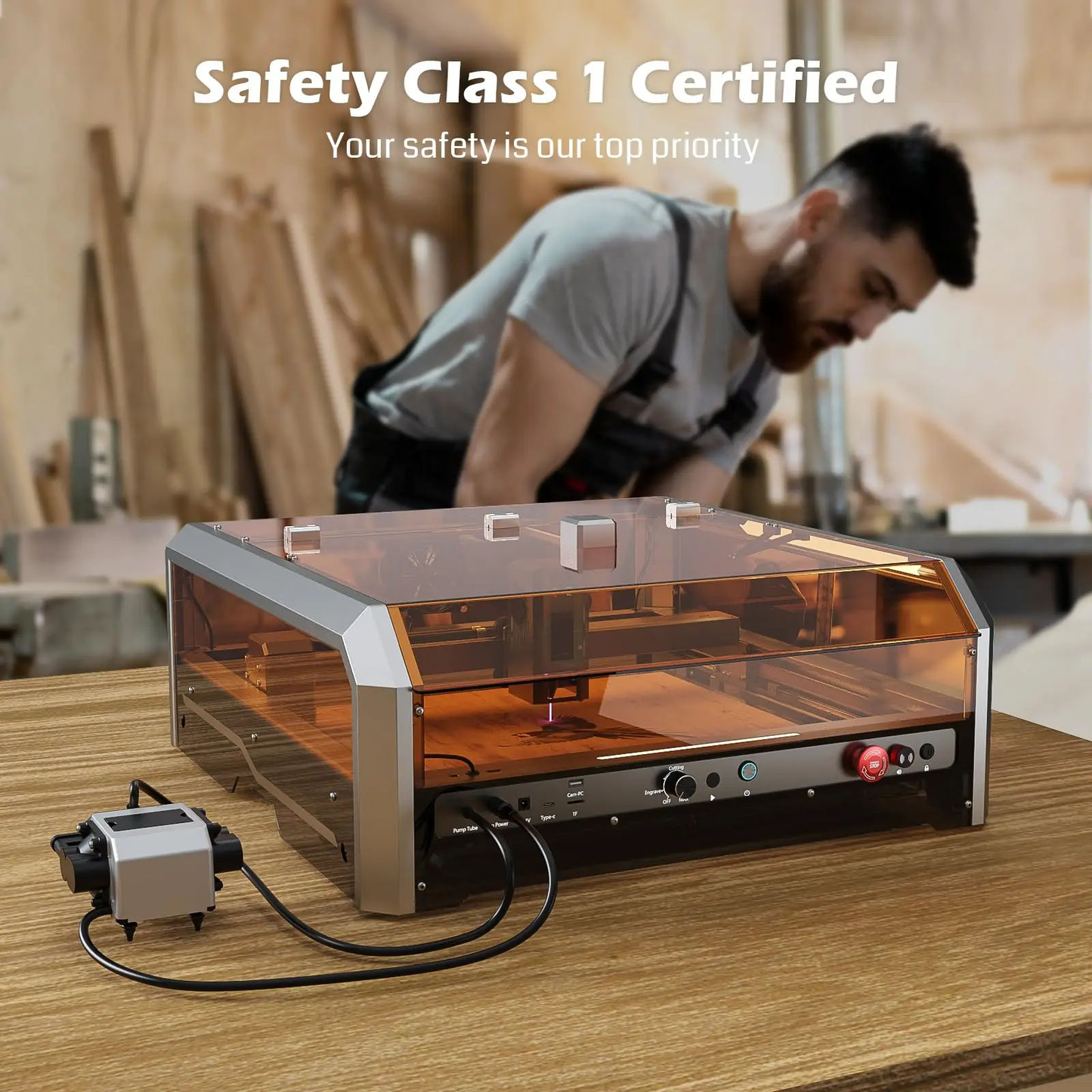 L8 High-Accuracy Air-Cooled 2-Head Diode Laser Engraving Metal Cutting Machine-New 40W Large Area Bench-Top Configuration